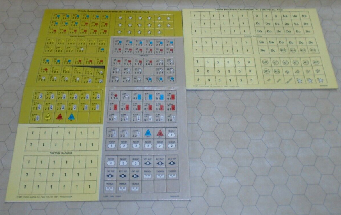 Omaha Beachhead WWII Battle Game COMPLETE & UNPUNCHED – Victory Games USA