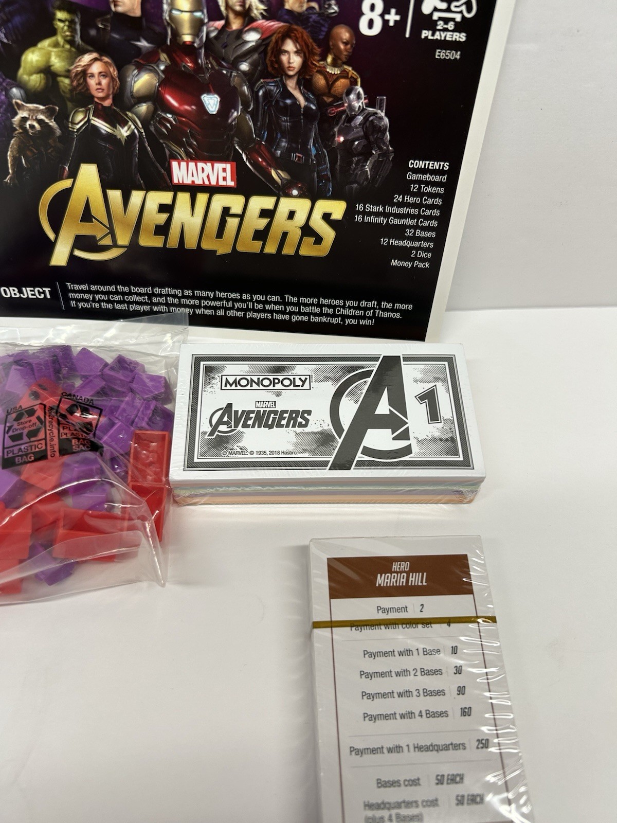 Monopoly Marvel Avengers Edition Board Game by Hasbro Open Box
