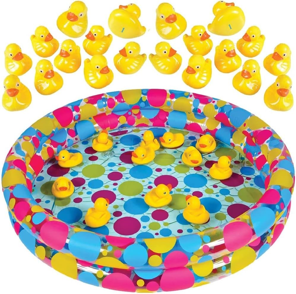 Bright Yellow Duck Pond Carnival Game for Kids – 36″ Inflatable Pool Set