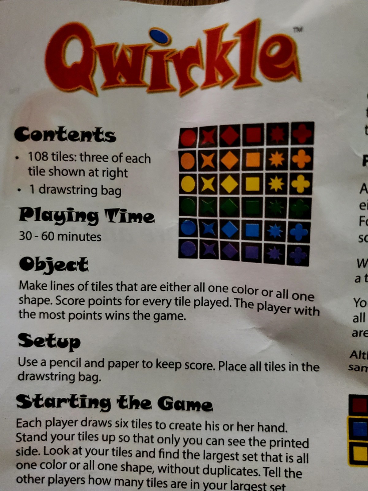 Qwirkle Game, Good strategic thinking, pattern recognition, and problem-solving
