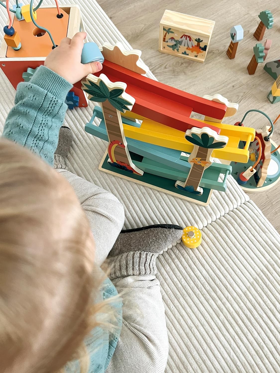 small foot Dino, Robust Marble Run Made of FSC 100%-Certified Wood, for Kids Age