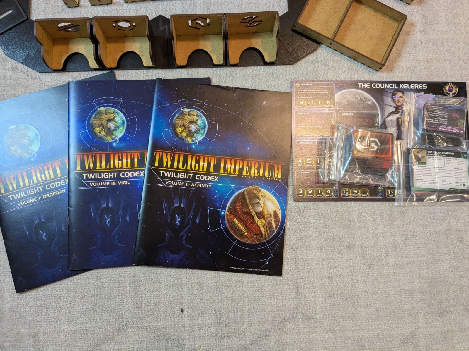 Wooden Insert + Map Frame + Codex 1-3 for Twilight Imperium 4th Edition & POK