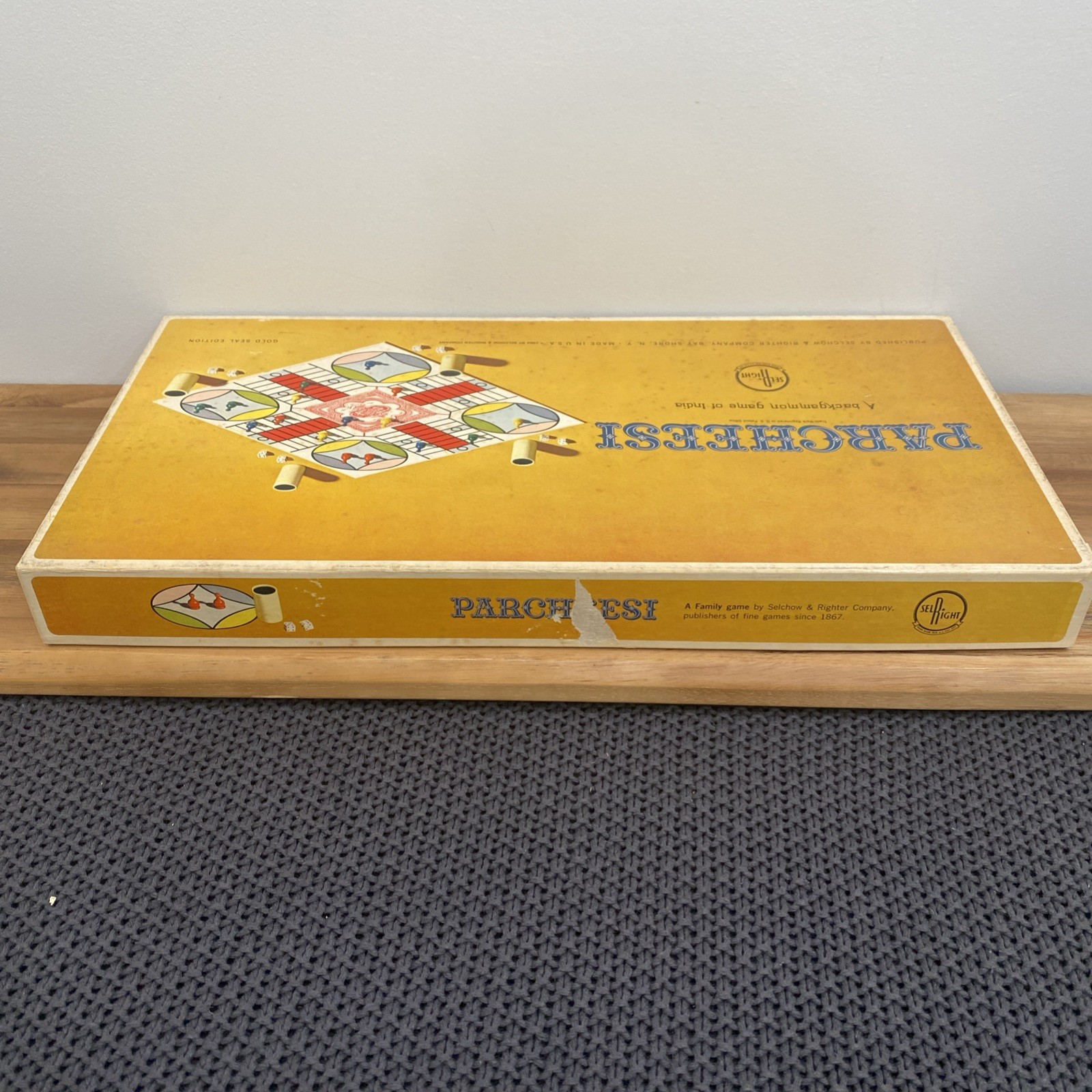 Parcheesi Game Gold Seal Edition No. 2 Selchow & Righter Complete/Excellent Cond