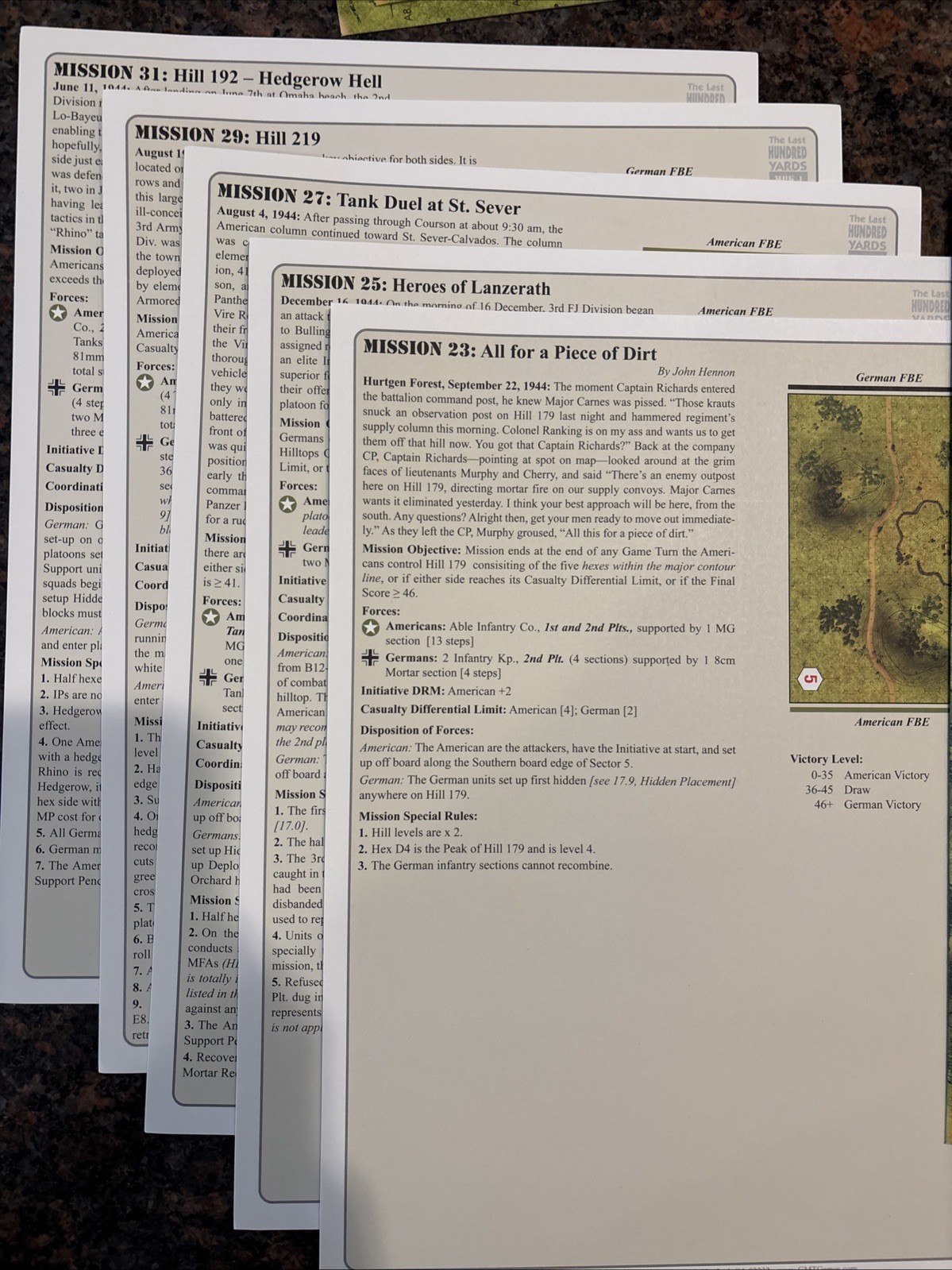 The Last Hundred Yards Mission Pack #1 GMT Games New