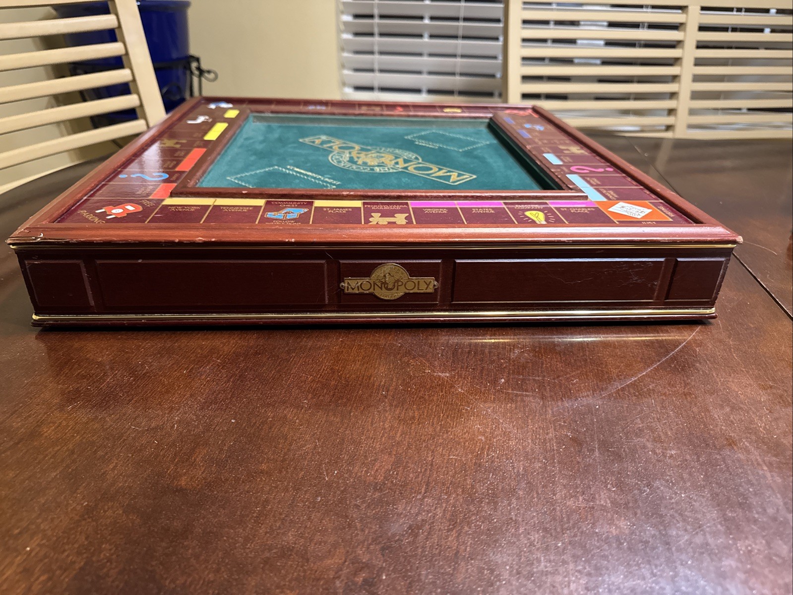 Monopoly Collector’s Edition Franklin Mint Wood Game Board w/ Standard Pieces