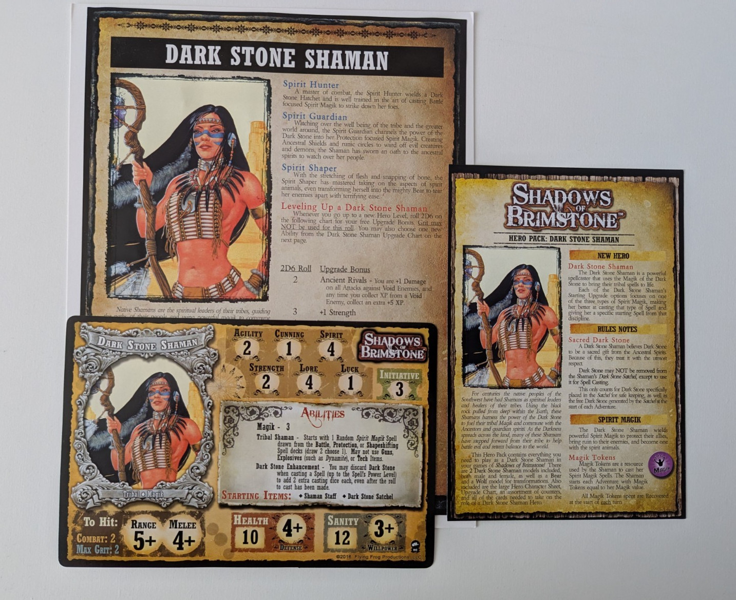 Shadows of Brimstone Dark Stone Shaman Hero Pack – Resin Unboxed KS Edition New