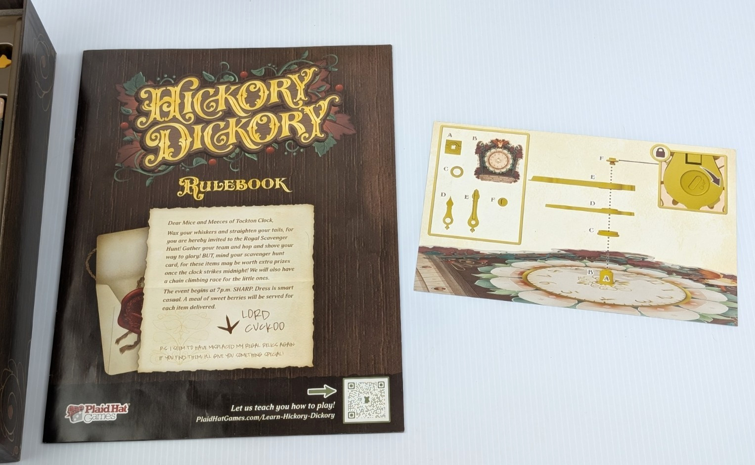 Hickory Dickory Board Game Plaid Hat Games 2022 100% COMPLETE