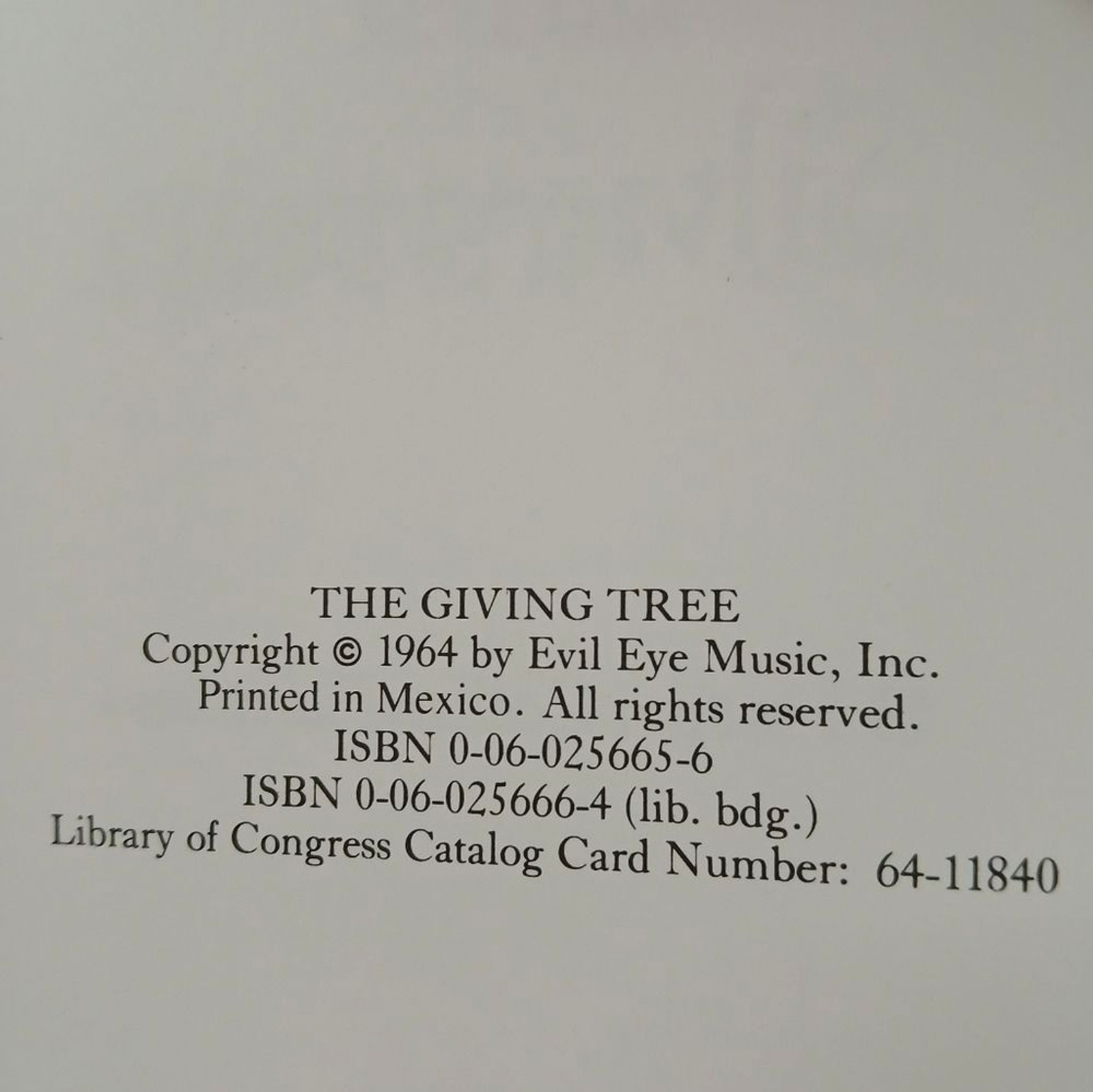 Book The Giving Tree 1st Edition Six Lines Copyright 1964 Hardcover Children’s