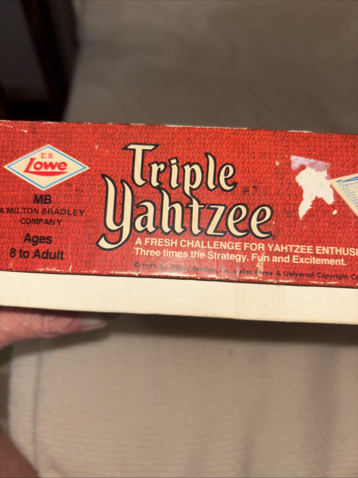 Vintage 1973 Triple Yahtzee Dice Game, No Instruction Book, Multiple Score Pads