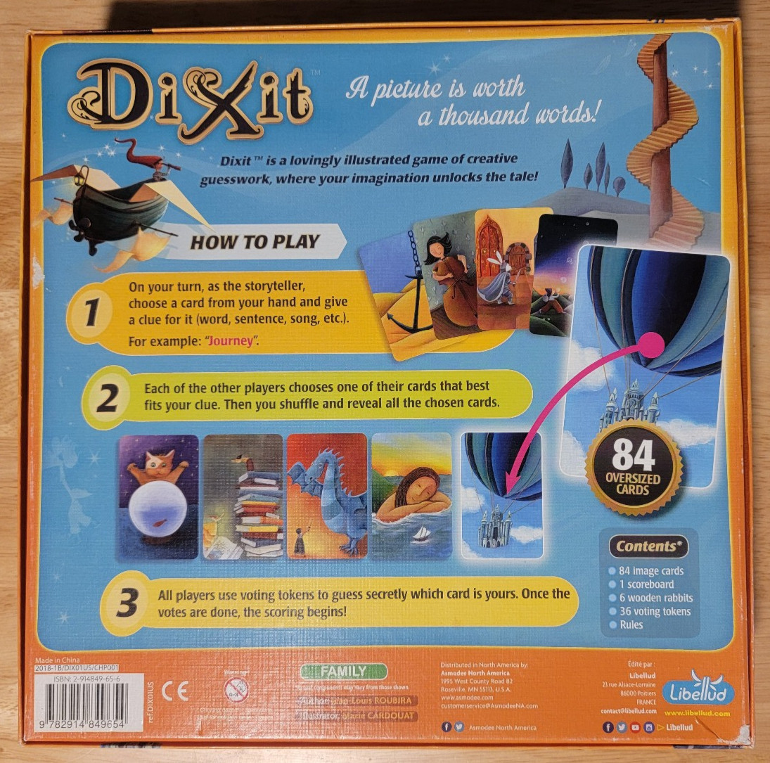 Dixit – A Picture Is Worth A Thousand Words! Family Board Game Complete
