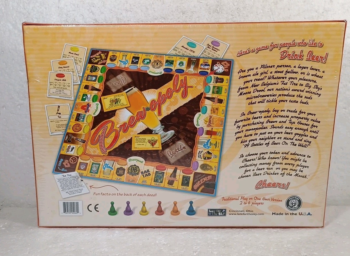 Late For The Sky Brew-Opoly A Game For People Who Like To Drink Beer Sealed