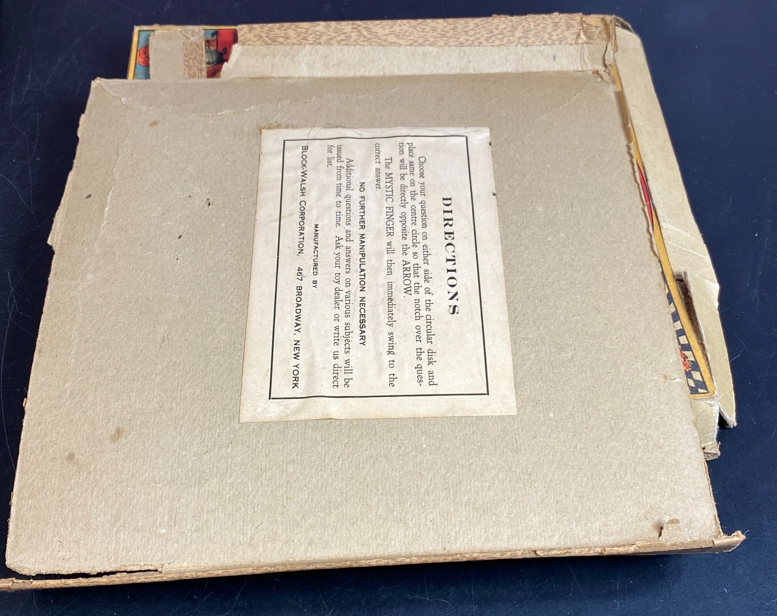 Mystic Finger Halloween Game 1923 Antique RARE