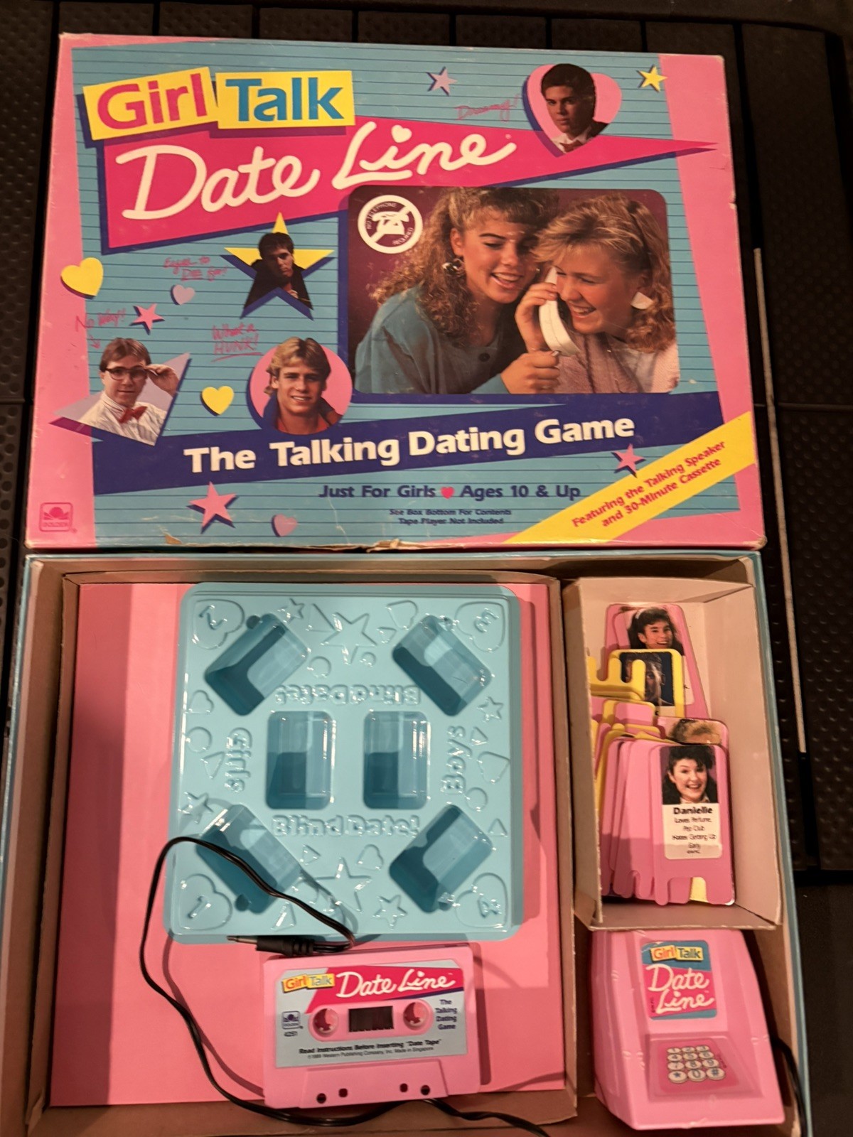 Girl Talk Date Line Board Game Golden Vintage 1989 Complete wi/ Cassette Tape
