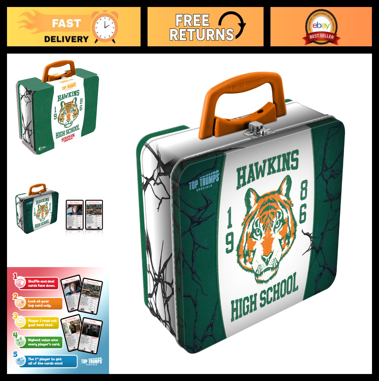 Stranger Things Card Game Tin – Collector’s Edition for Teens & Adults – 2+ Play