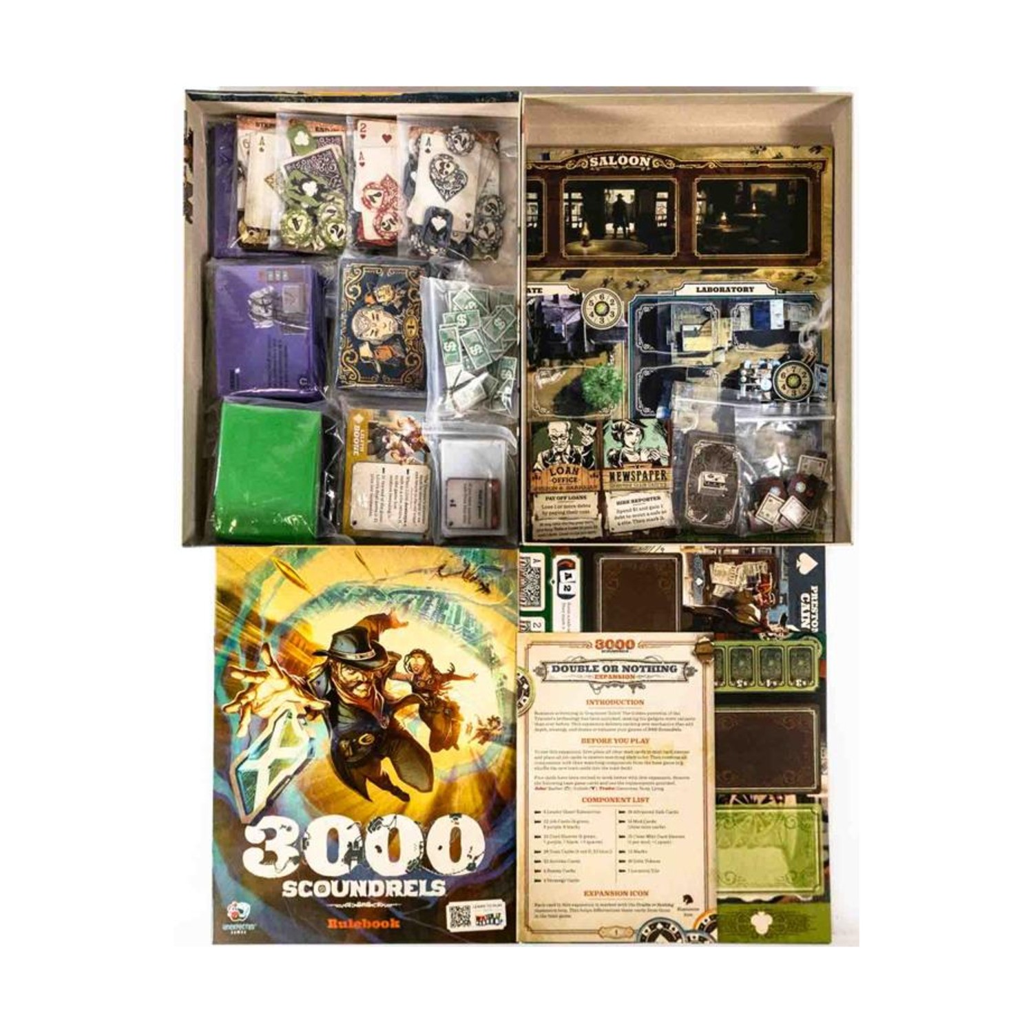 Unexpected Games Board Game 3000 Scoundrels w/Double or Nothing Expansion! NM