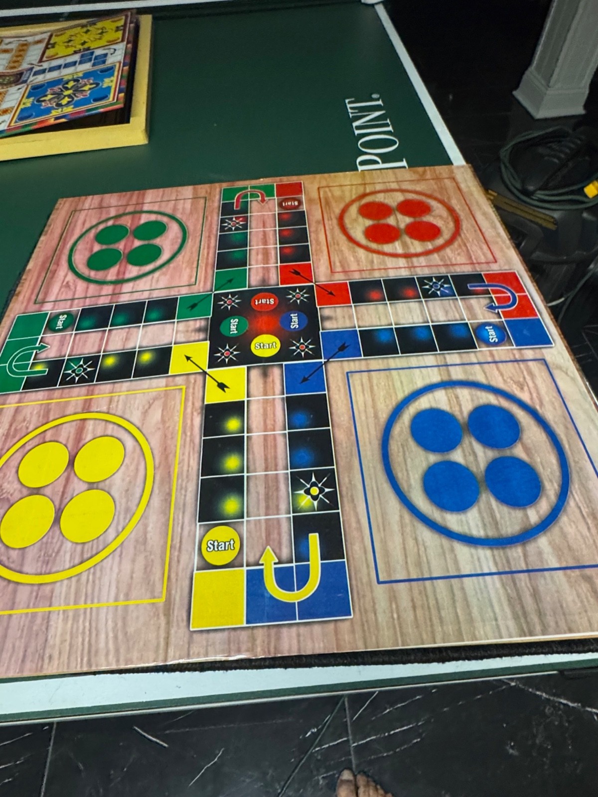 Laminated Ludo Board Game 24 Inches With Pieces and Dice Handmade Smooth Finish