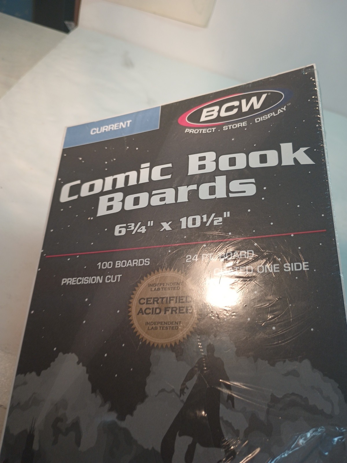100 BCW Comic Book Boards Modern Current Size 6 5/8″ Archival Safe Storage Back
