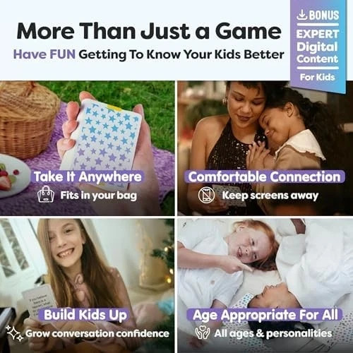 200 Kids Conversation Cards – Screen-Free Family Dinner Game and Road Trip Essen