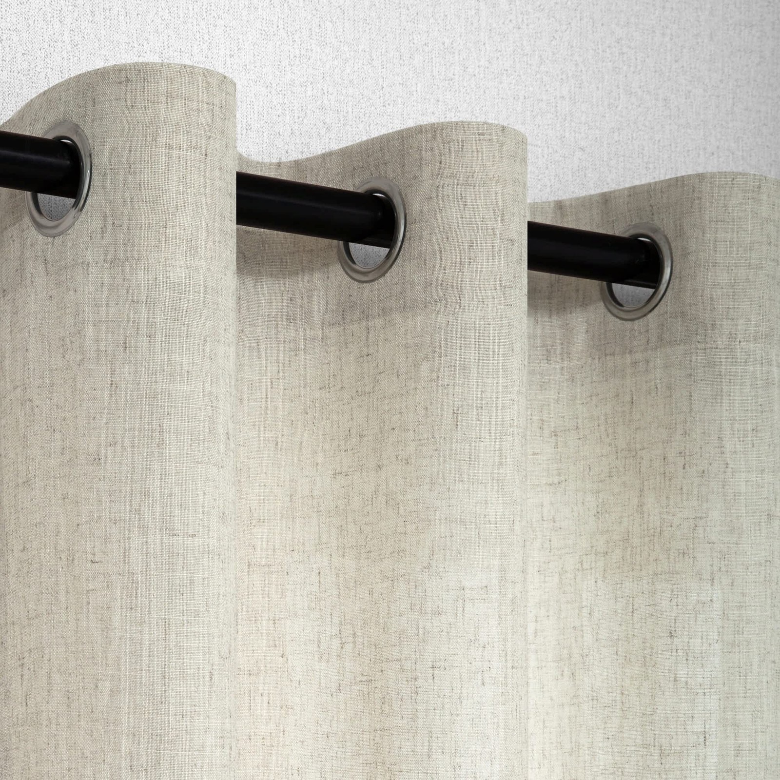Pitalk Flax Linen Curtains 54 Inch Length for 52″W x 54″L (Pack of 2), Tan