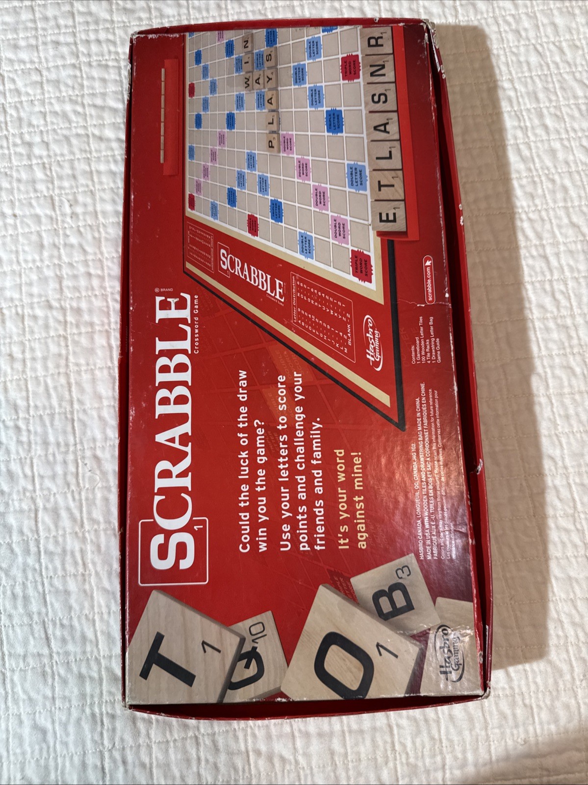 Hasbro Scrabble Board Game 2013 Edition A8166 Complete Modern Family Night