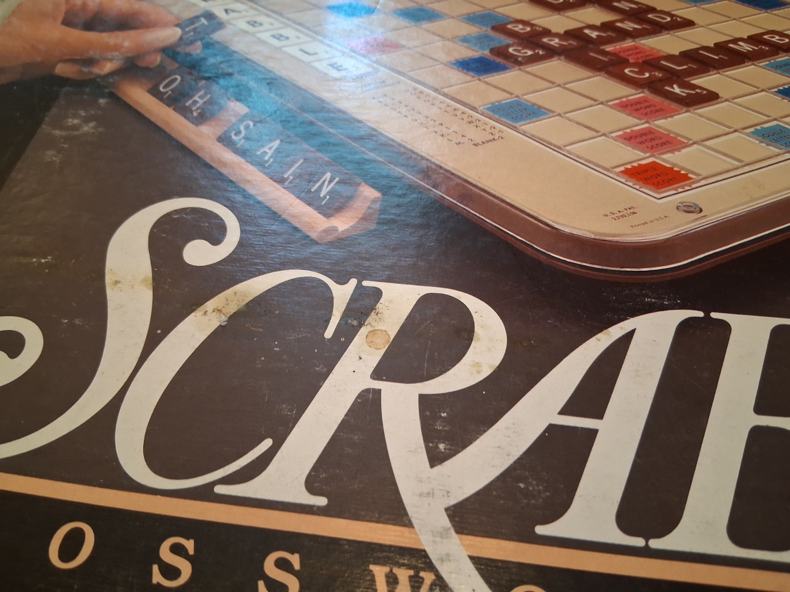 VTG 1989 Scrabble Deluxe Turntable Edition Milton Bradley 4034 All 100 Tiles