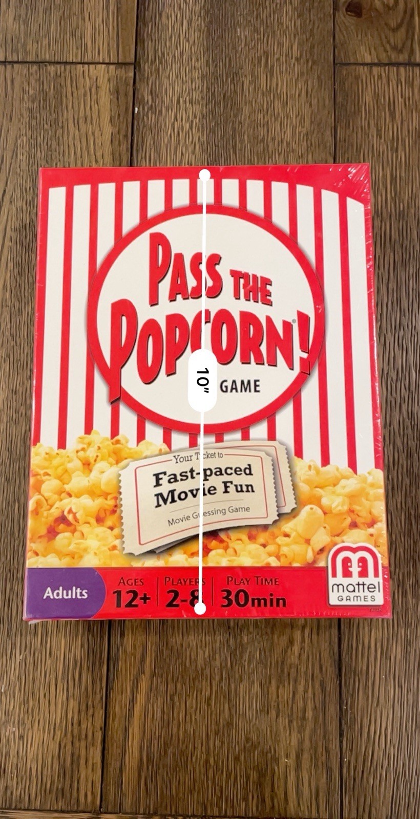 Mattel – Pass the Popcorn (Movie Trivia Family Party Game) – New / Sealed