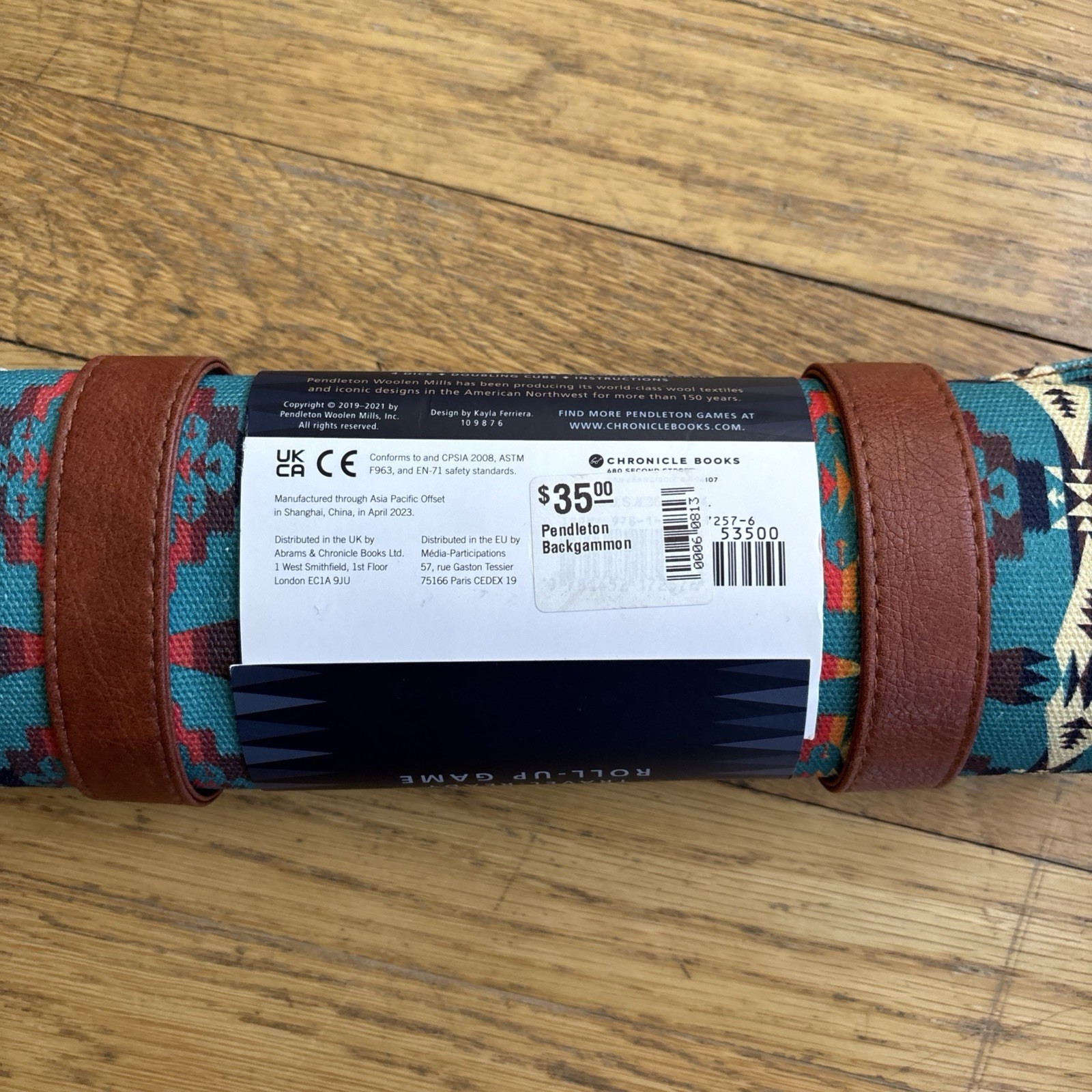 Pendleton BACKGAMMON Travel-Ready Roll-Up Game (NEW)