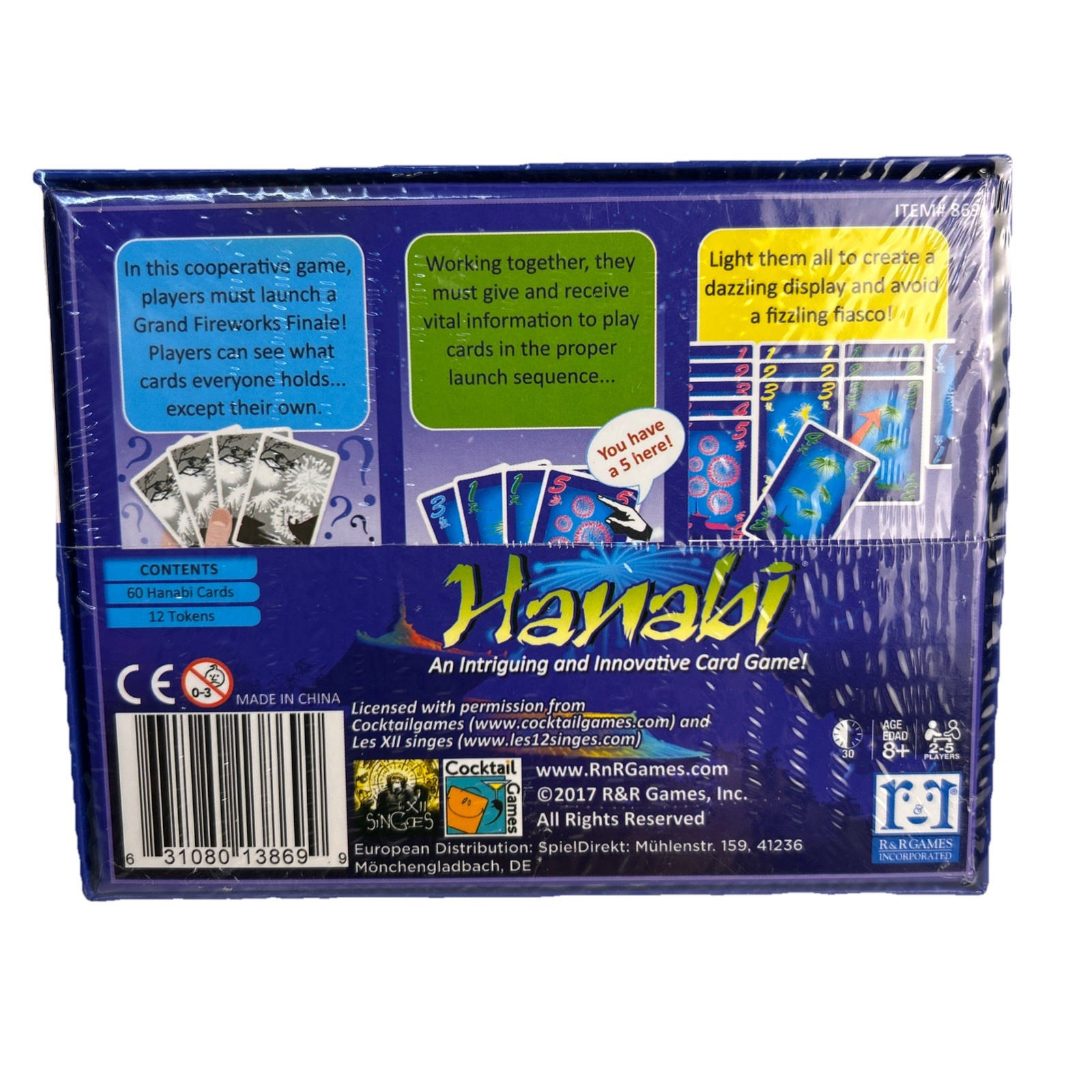 Hanabi Card Game Race the Clock Build the Fireworks Antoine Bauza NEW Sealed