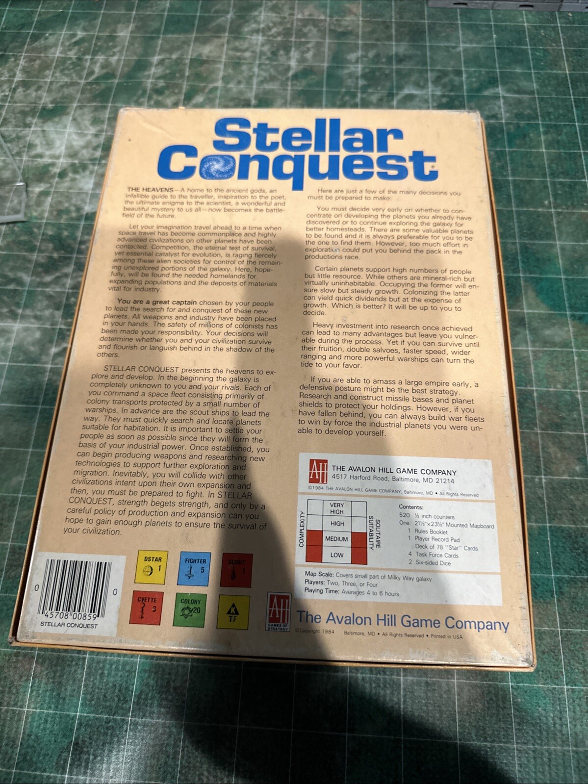 STELLAR CONQUEST Avalon Hill 1984 Board Game COMPLETE