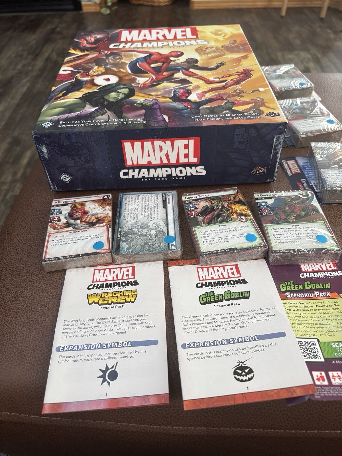 Marvel Champions Base Game + Hero Packs Captain America Thor Ms Marvel + MORE