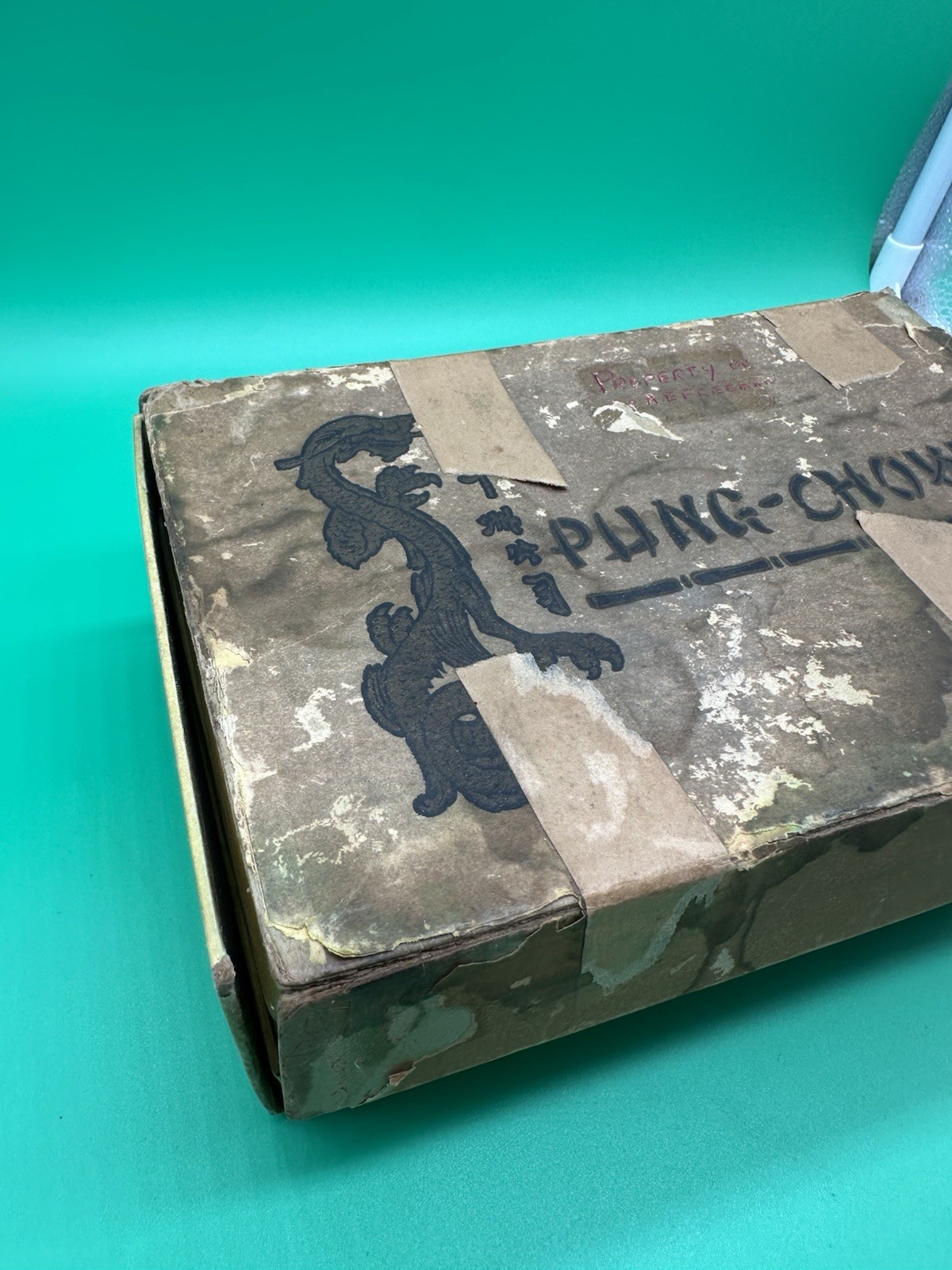 Antique Pung-Chow Mah-jong 144 tiles betting sticks dice,manual and box 1923