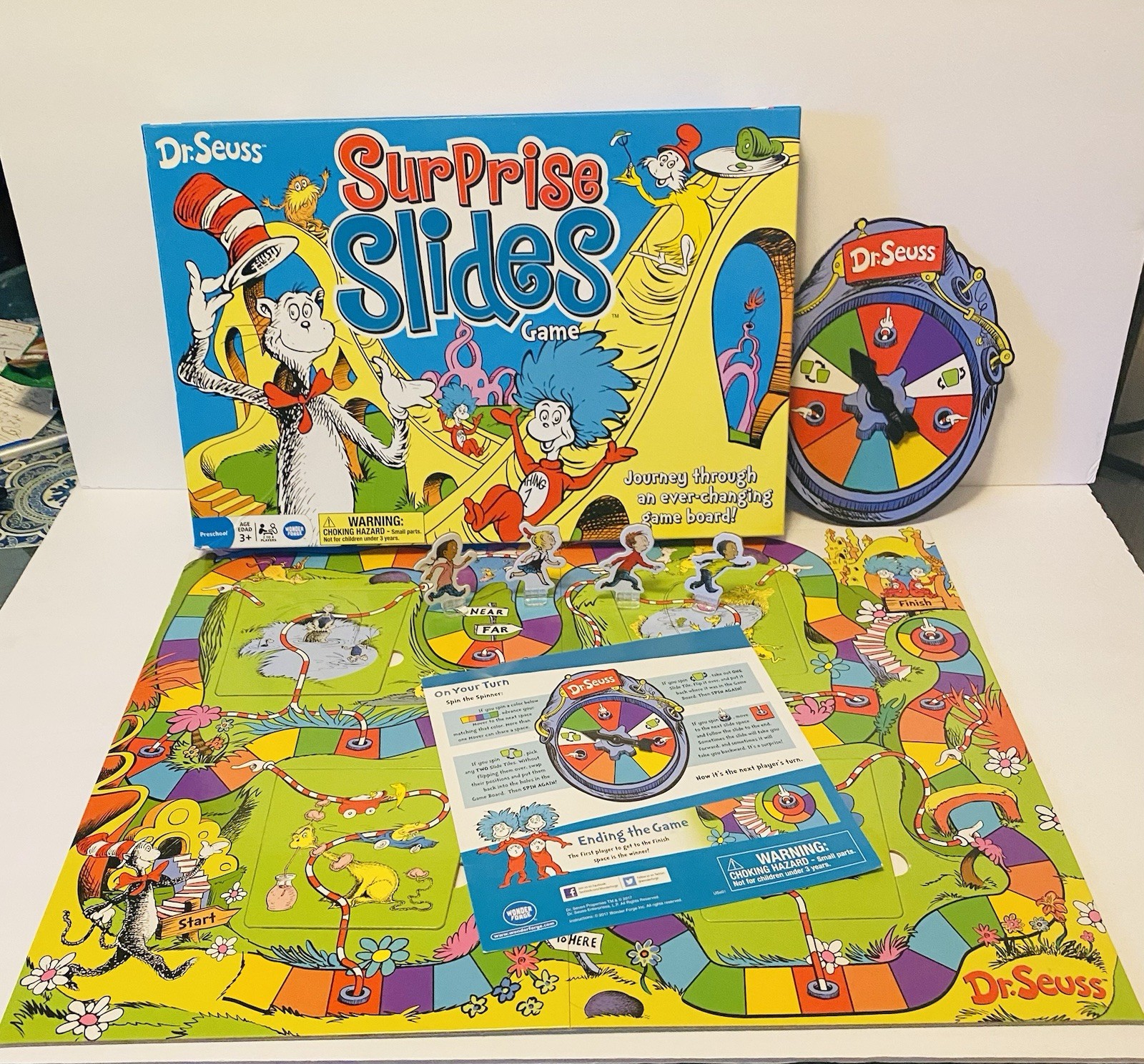 Dr. Seuss Surprise Slides Board Game “Cat in the Hat” by Wonder Forge