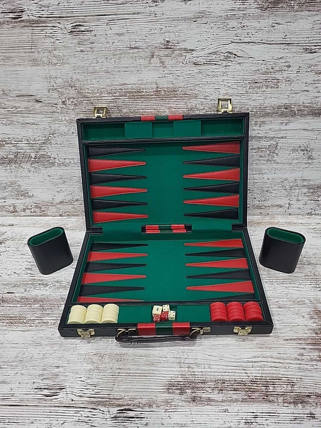Vintage Reiss Backgammon Board Game Briefcase Set