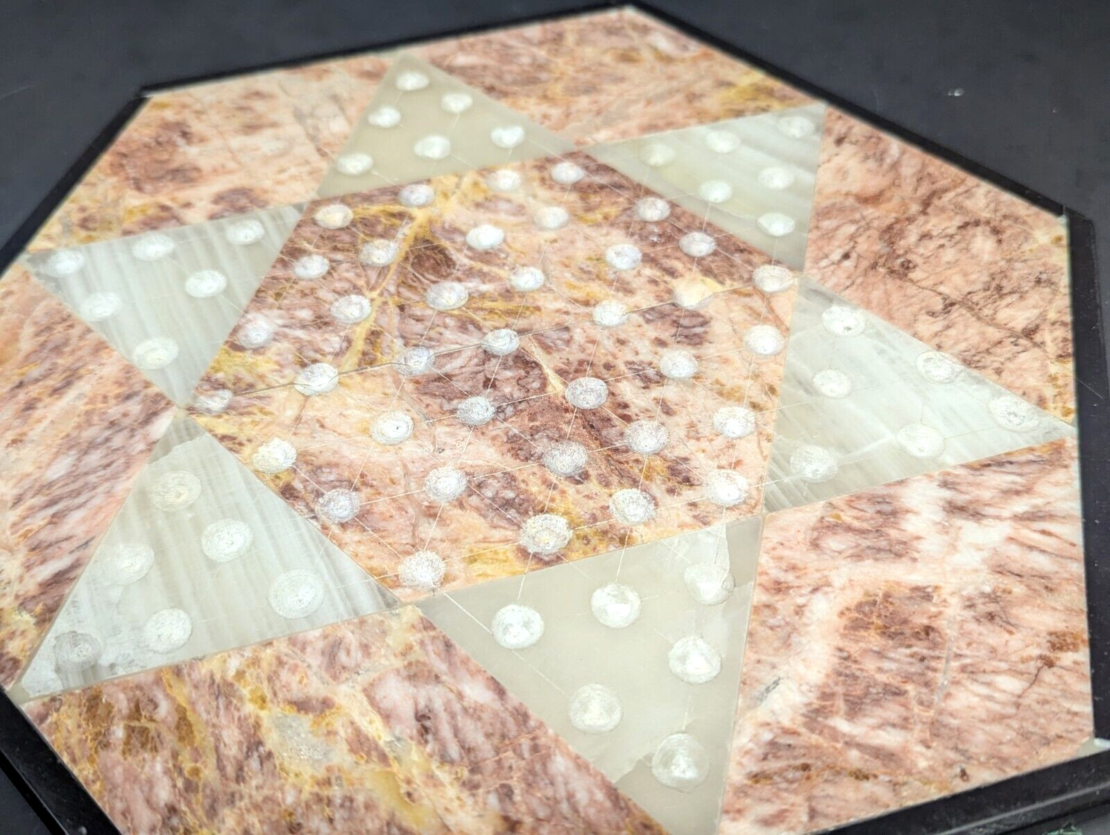 Onyx Marble Chinese Checkers Board Replacement – Pink & White 11-1/2″ Diameter