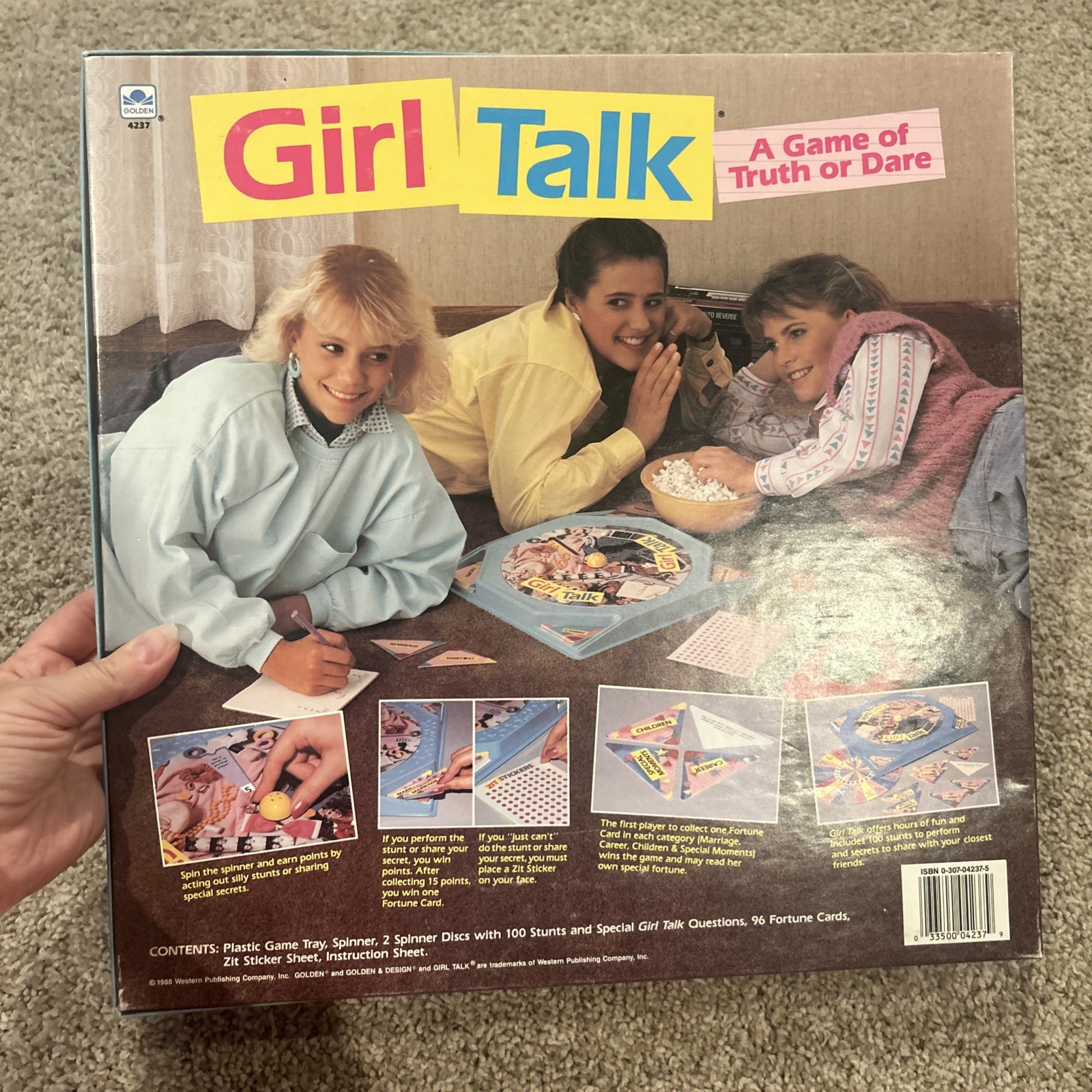 Vintage 1988 Girl Talk Board Game Golden Original W/Zit Stickers
