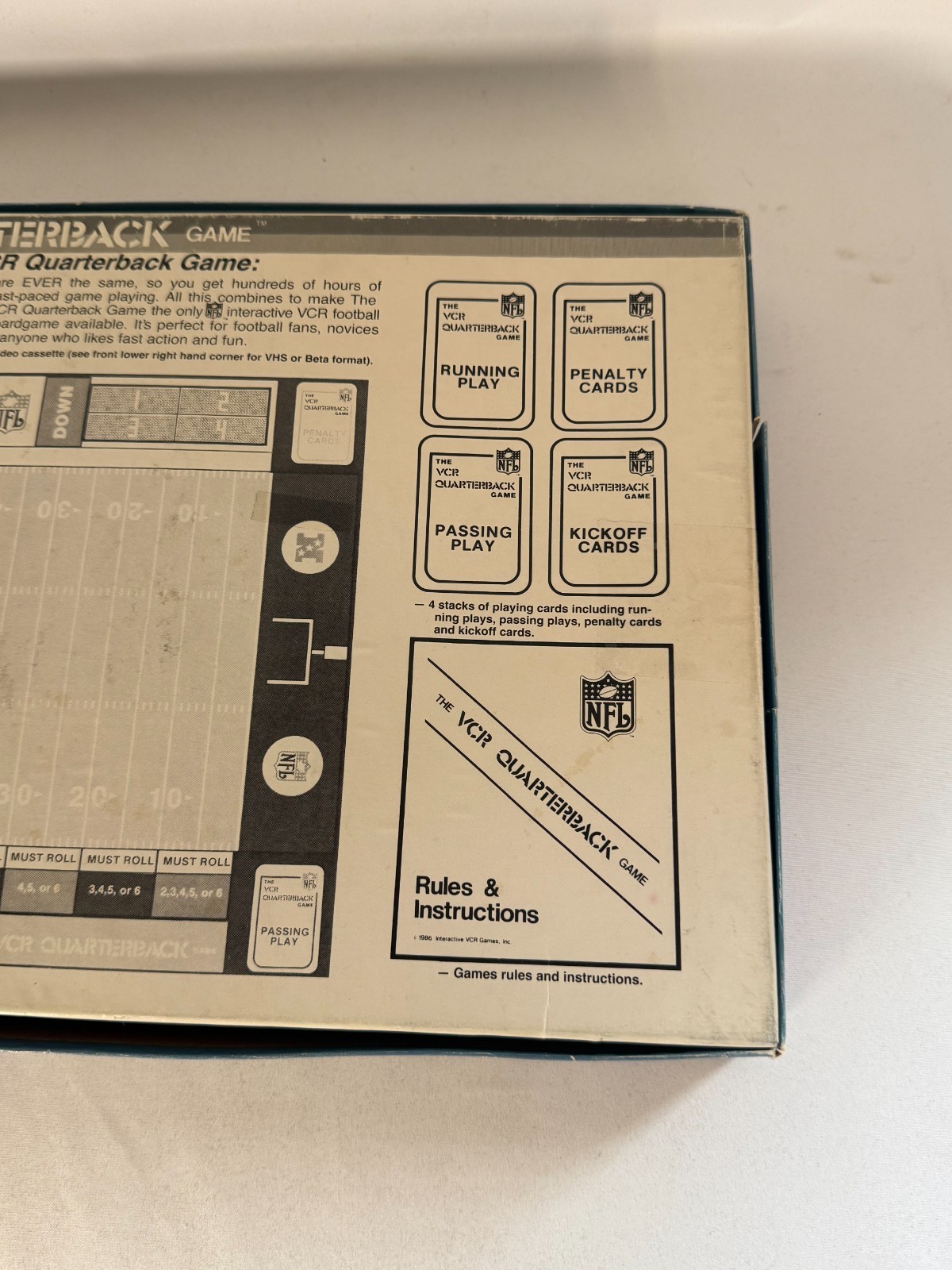 VTG 1986 NFL The VCR Quarterback Board Game VHS Football **Free Shipping**