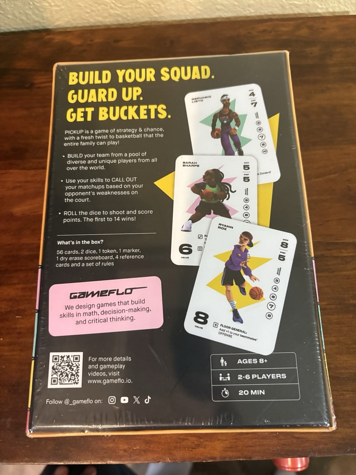GAMEFLO PICKUP BASKETBALL CARD GAME. NEW/SEALED 2-6 PLAYERS AGES 8+ STRATEGY
