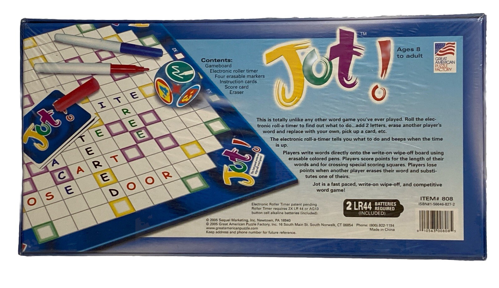 Jot! The Fast Paced Write On Wipe Off Word Game 2005 Ages 8+ NEW