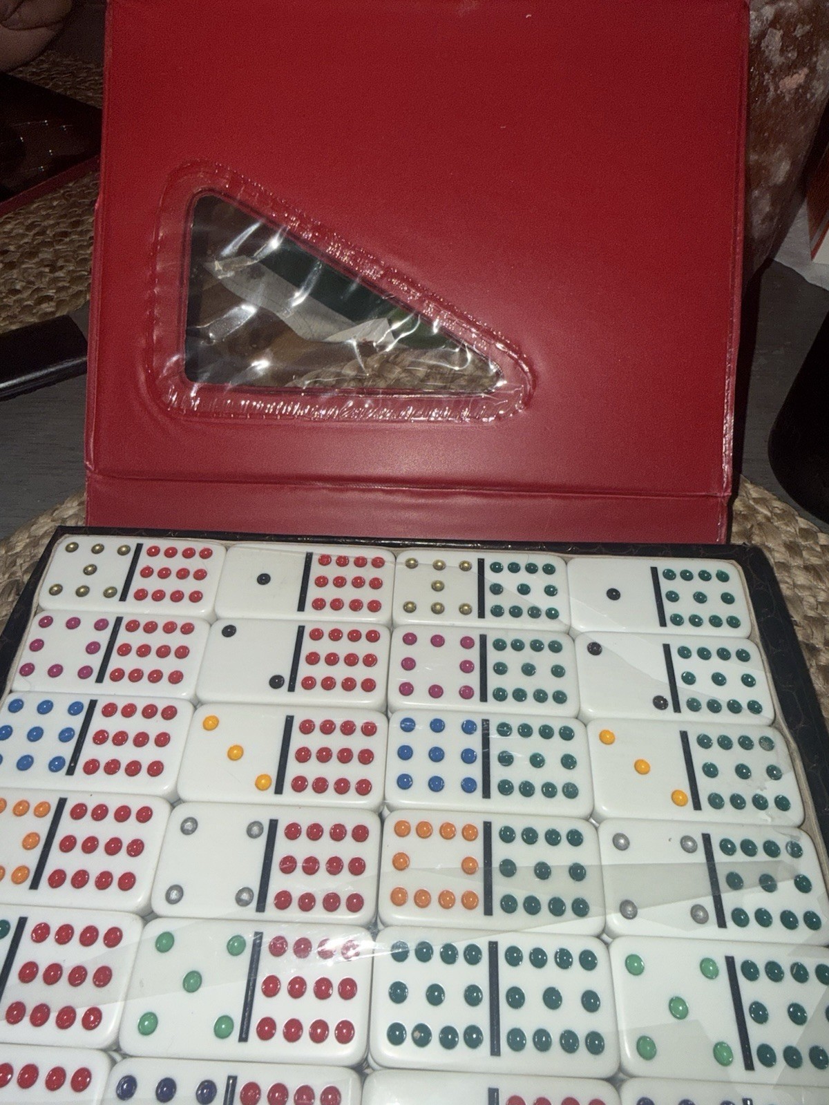 Vintage set of 91 professional double twelve dominoes
