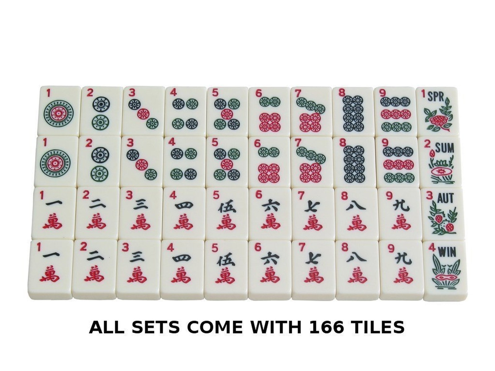 American Mah Jong Set – 166 Ivory Colored Engraved Tiles, 4 x Combo Rack/Push…