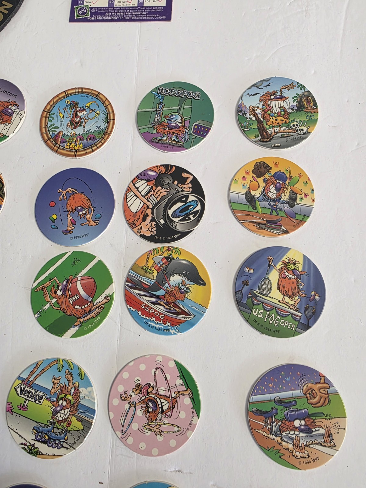Vintage The World POG Federation Micro Tournament Game Pack Lot Of Pogman POGS
