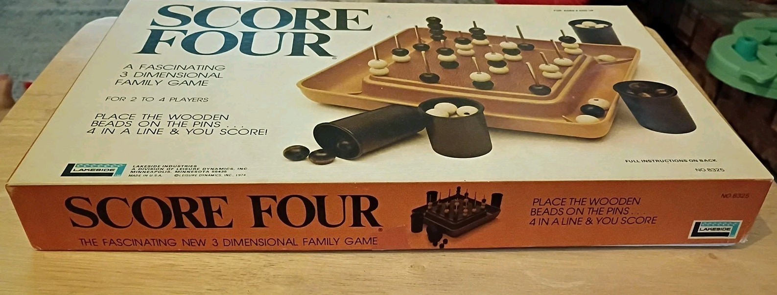 Vintage 1975 “Score Four” Strategy Family Game by Lakeside. Missing 2 metal pegs