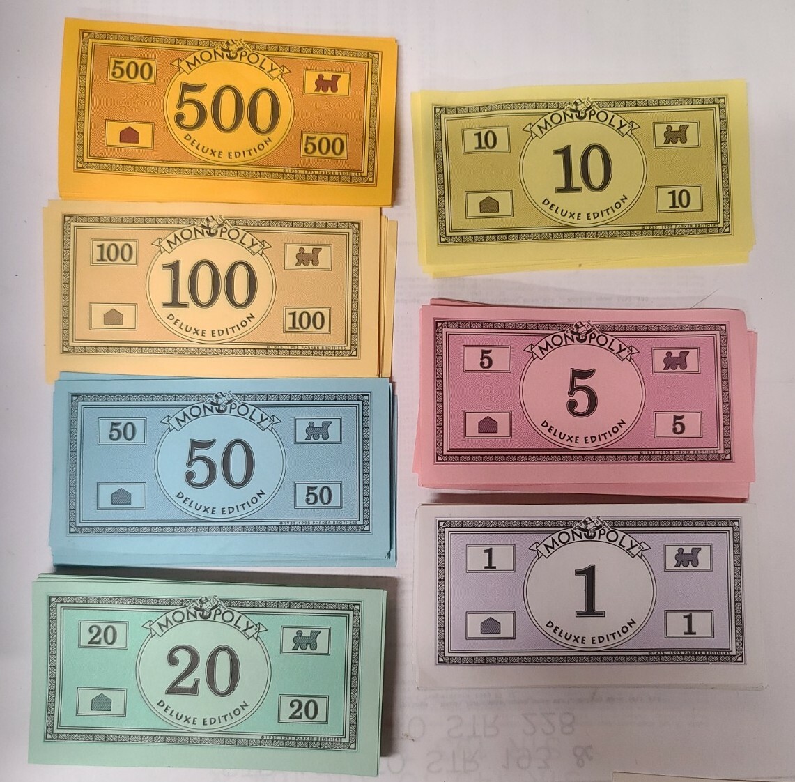 Monopoly Deluxe Edition Replacement Parts Play Money Cash Complete