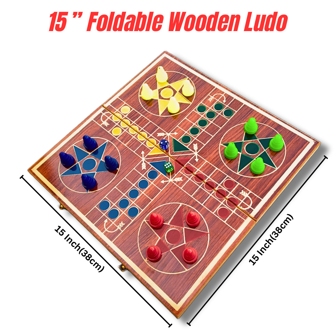 Ludo Wooden Board Game Foldable Classic Modern Fun Board Game With Fast Delivery