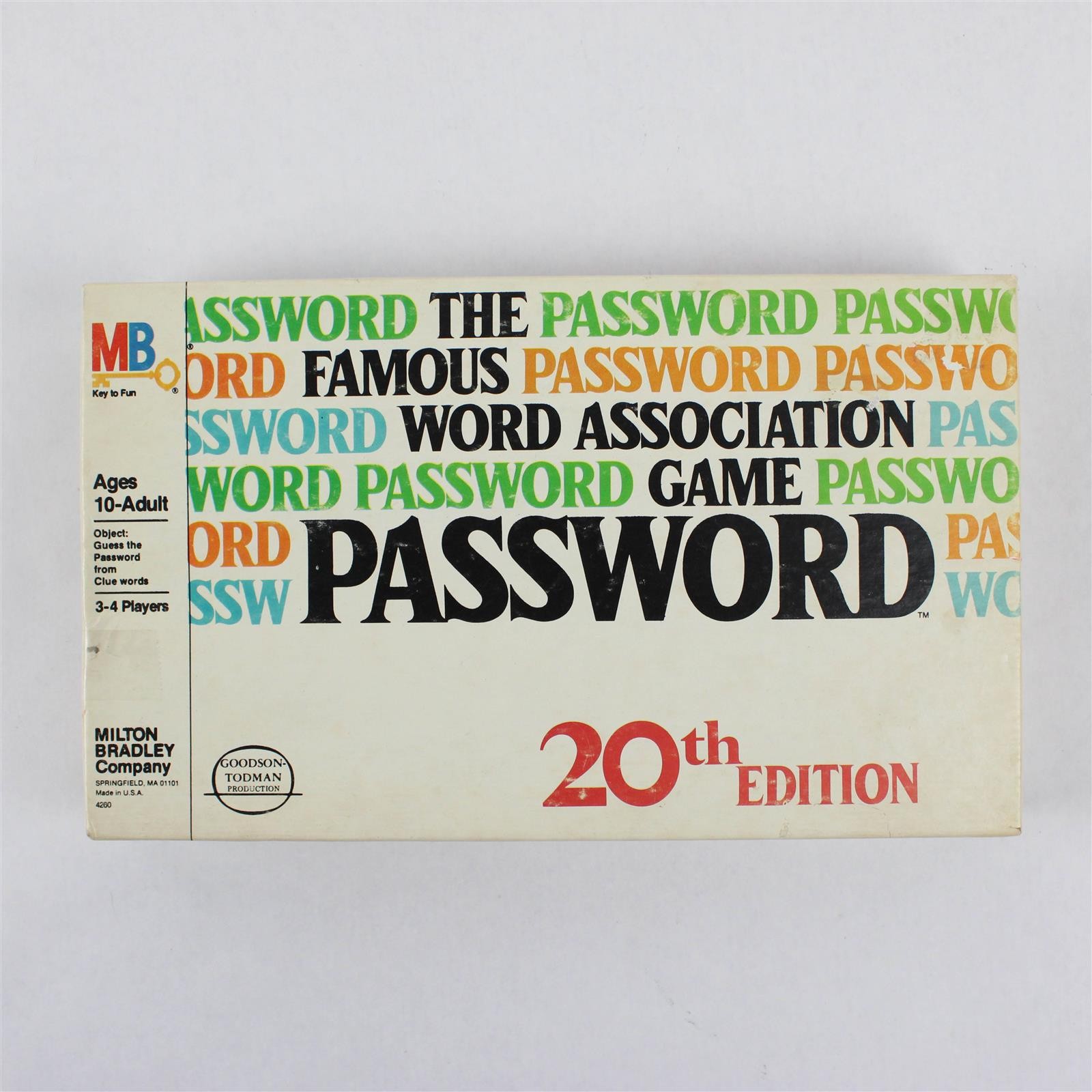 Vintage 1978 Password Game 20th Ed. by Milton Bradley, Complete