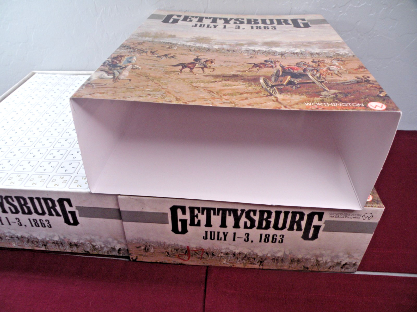 Gettysburg July 1-3 1863 Boardgame Worthington New Open Box Unpunched