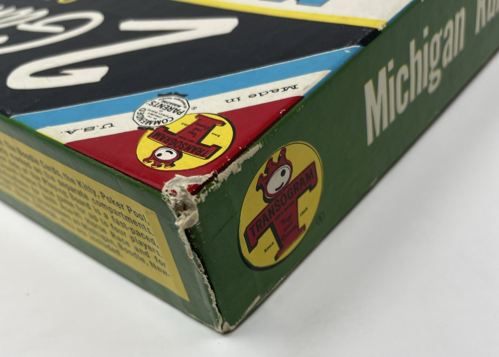 Vintage 1959 Transogram Michigan Rummy Ace Hi Horse Race Black Cat Tray