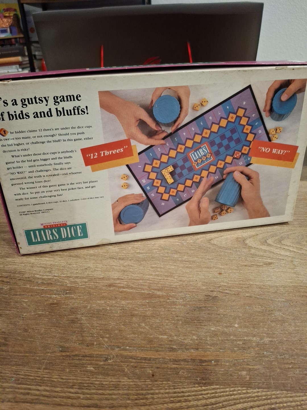 MTB Boardgame Liar’s Dice Box 100% Complete VG+ Rare Vintage 1987