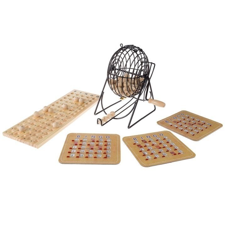 Deluxe Bingo Game Metal Spinner Wooden Balls Shutter Cards HEY!PLAY! 80-DELBINGO