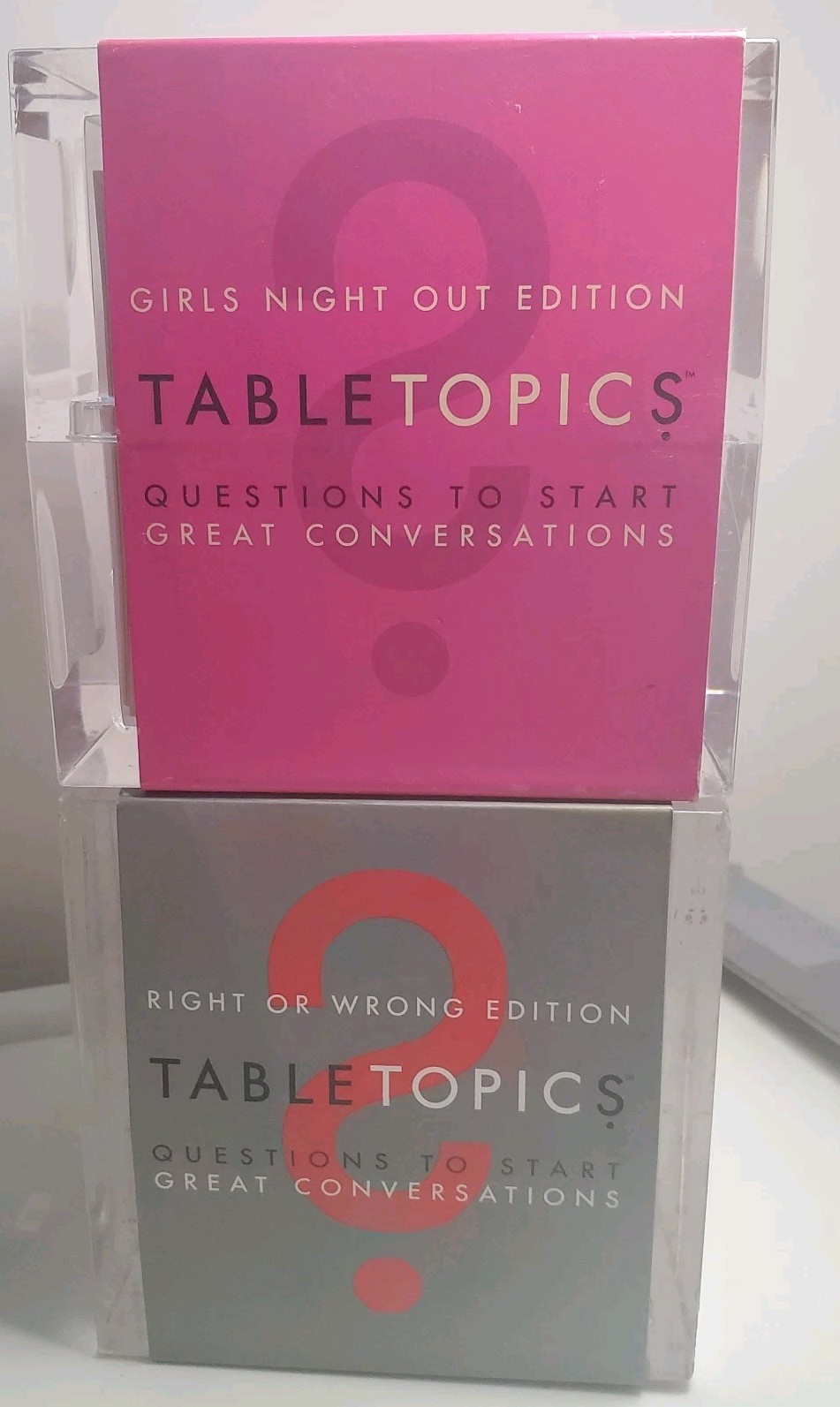 LOT of 2 TABLE TOPICS Questions – Girls Night Out (2004) & Right Or Wrong (2008)